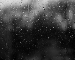 Preview wallpaper drops, rain, glass, water, dark, black and white