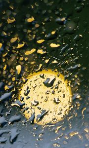Preview wallpaper drops, rain, glass, light, macro