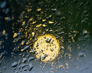 Preview wallpaper drops, rain, glass, light, macro