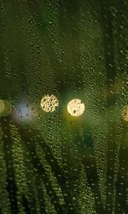 Preview wallpaper drops, rain, glass, lights, bokeh