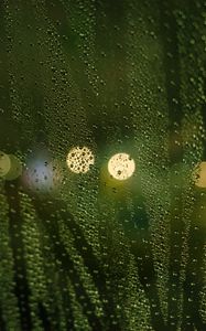 Preview wallpaper drops, rain, glass, lights, bokeh