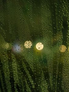 Preview wallpaper drops, rain, glass, lights, bokeh