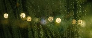Preview wallpaper drops, rain, glass, lights, bokeh
