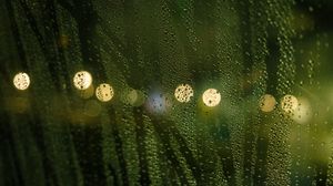 Preview wallpaper drops, rain, glass, lights, bokeh