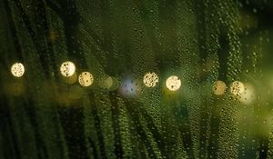 Preview wallpaper drops, rain, glass, lights, bokeh