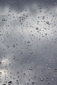 Preview wallpaper drops, rain, glass, water, clouds