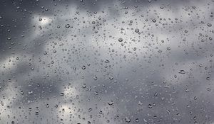 Preview wallpaper drops, rain, glass, water, clouds
