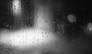 Preview wallpaper drops, rain, glass, blur, black and white