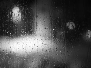 Preview wallpaper drops, rain, glass, blur, black and white