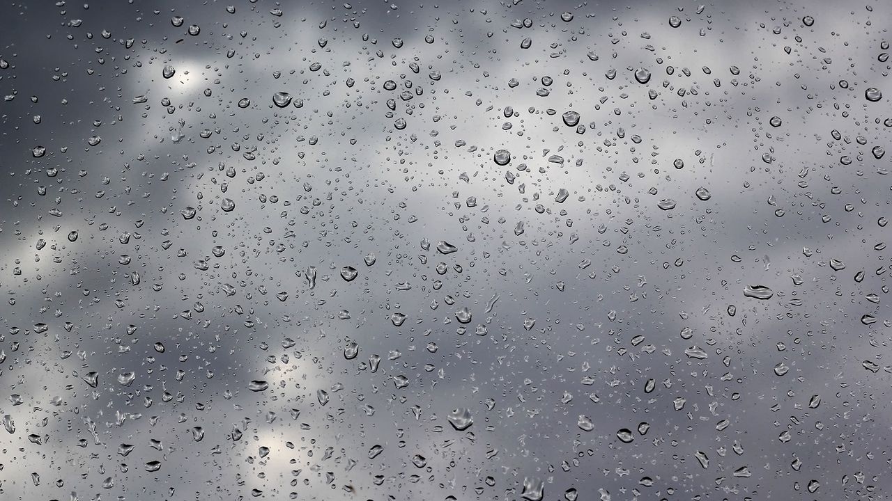Wallpaper drops, rain, glass, water, clouds