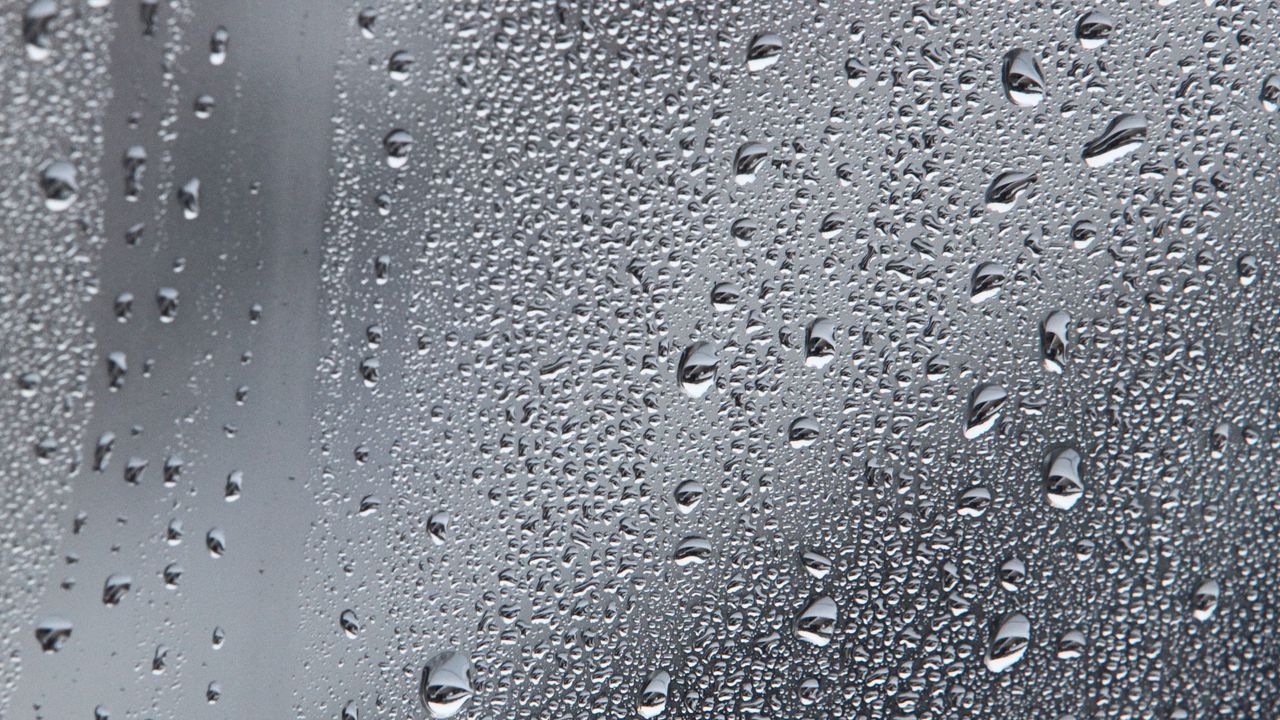 Wallpaper drops, rain, glass, macro, gray