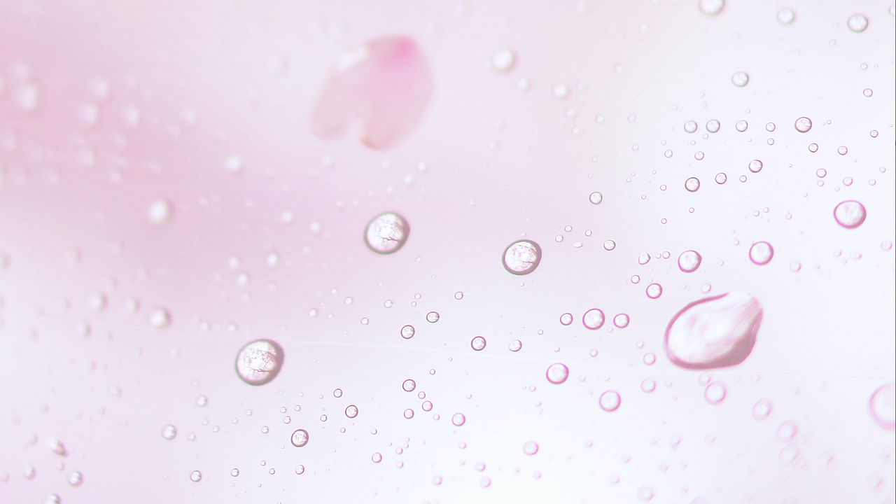 Wallpaper drops, rain, macro, background, pink