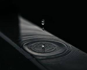 Preview wallpaper drops, splash, bw, water