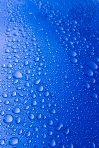 Preview wallpaper drops, surface, blue, close-up