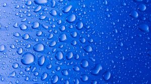 Preview wallpaper drops, surface, blue, close-up