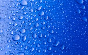 Preview wallpaper drops, surface, blue, close-up