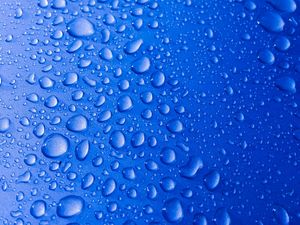Preview wallpaper drops, surface, blue, close-up