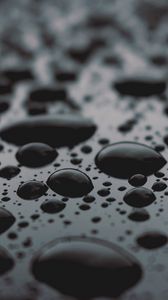 Preview wallpaper drops, surface, close-up, black
