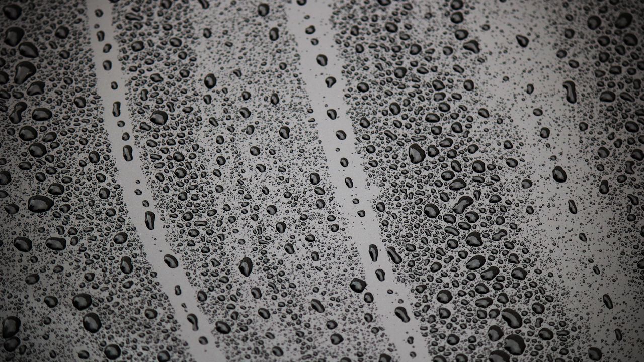 Wallpaper drops, surface, moist, bw
