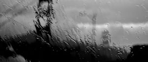 Preview wallpaper drops, water, bw, wet, glass