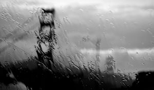 Preview wallpaper drops, water, bw, wet, glass
