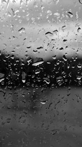 Preview wallpaper drops, water, bw, glass, blur