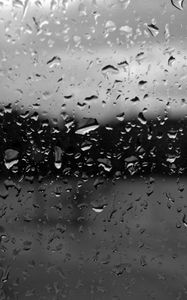 Preview wallpaper drops, water, bw, glass, blur