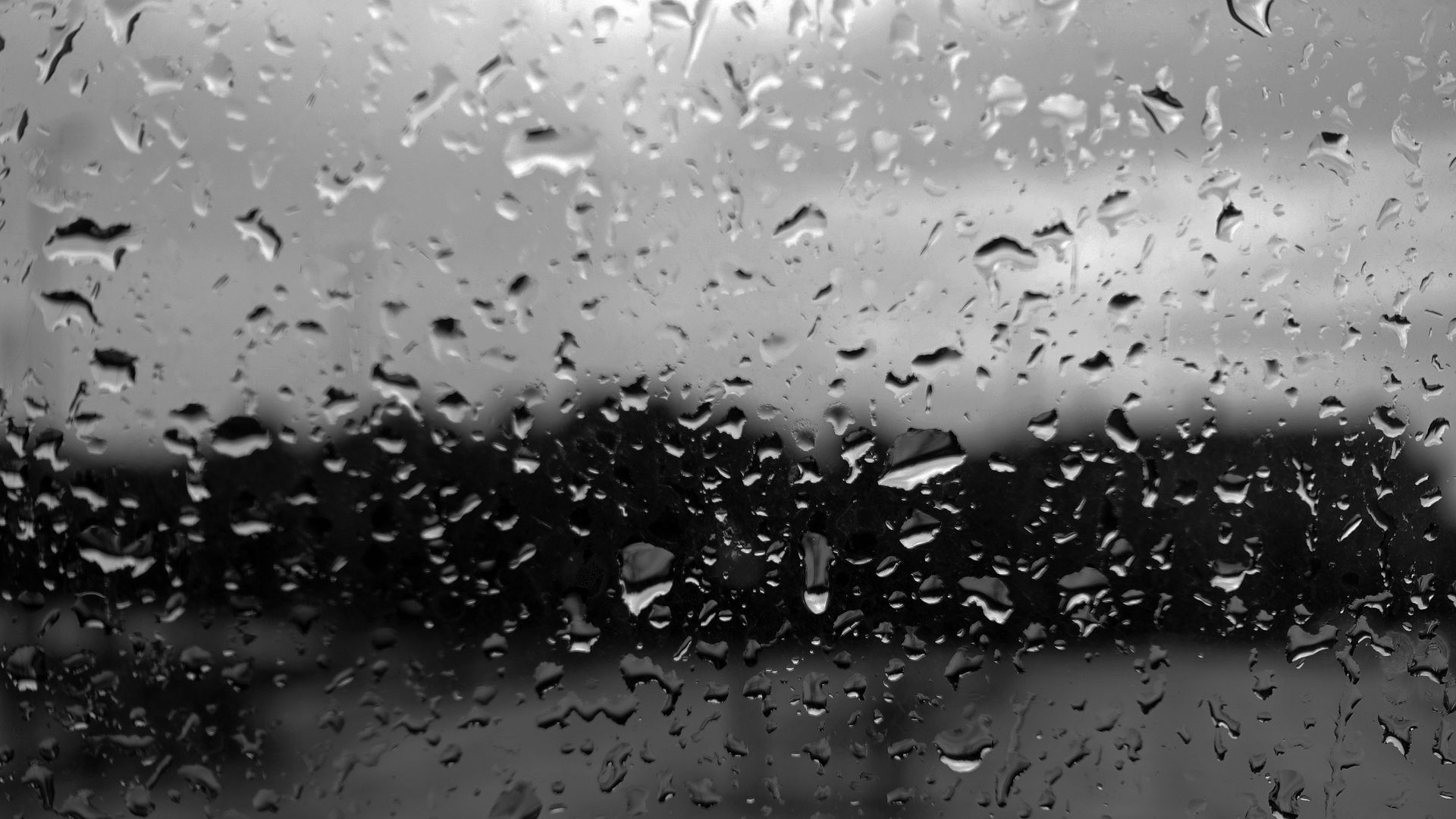 Download wallpaper 1920x1080 drops, water, bw, glass, blur full hd ...