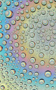 Preview wallpaper drops, water, colorful, rainbow