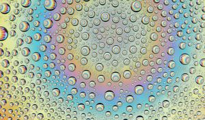 Preview wallpaper drops, water, colorful, rainbow