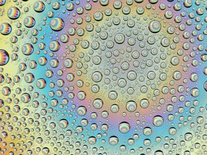Preview wallpaper drops, water, colorful, rainbow