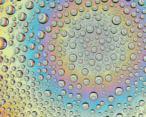 Preview wallpaper drops, water, colorful, rainbow