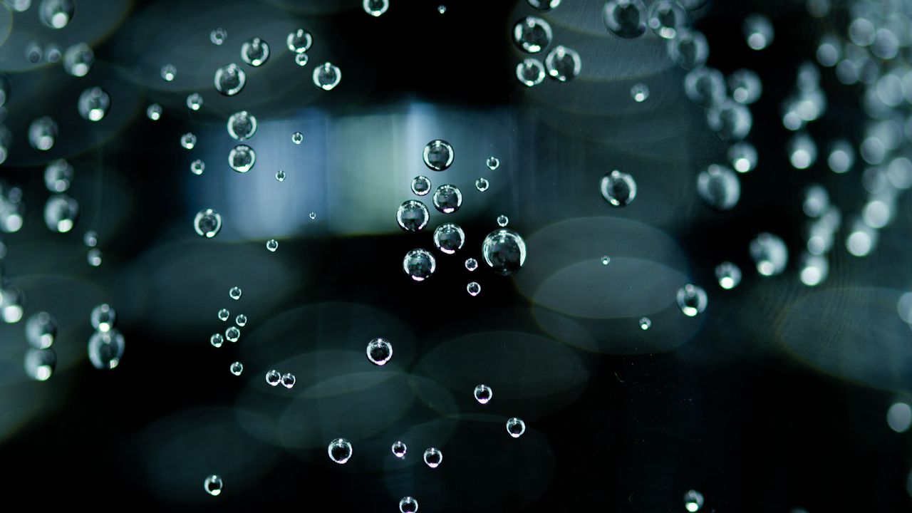 Wallpaper drops, water, glare, macro