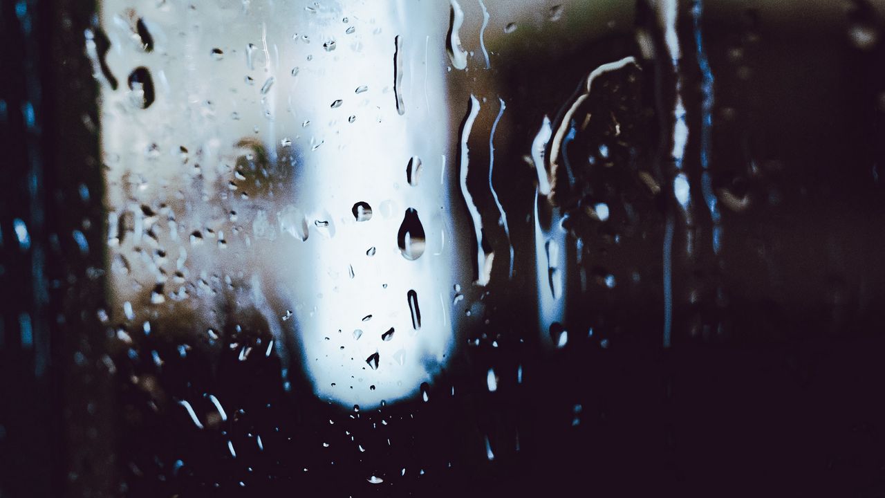 Wallpaper drops, water, glass, blur
