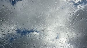 Preview wallpaper drops, water, glass, sky, macro