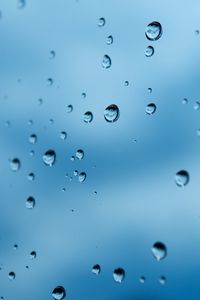 Preview wallpaper drops, water, glass, rain, macro, blue