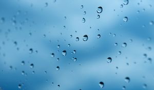 Preview wallpaper drops, water, glass, rain, macro, blue