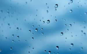 Preview wallpaper drops, water, glass, rain, macro, blue
