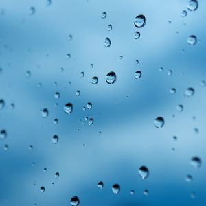 Preview wallpaper drops, water, glass, rain, macro, blue