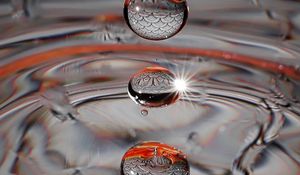 Preview wallpaper drops, water, glow, macro