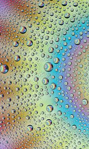 Preview wallpaper drops, water, gradient, colorful, rainbow