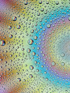 Preview wallpaper drops, water, gradient, colorful, rainbow
