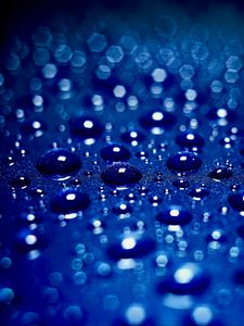 Preview wallpaper drops, water, macro, blur, surface, blue