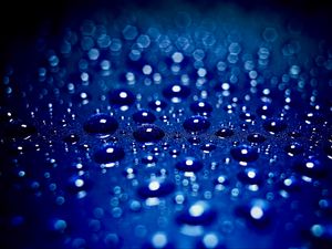 Preview wallpaper drops, water, macro, blur, surface, blue