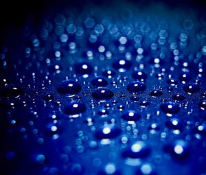 Preview wallpaper drops, water, macro, blur, surface, blue