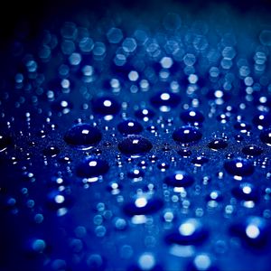 Preview wallpaper drops, water, macro, blur, surface, blue