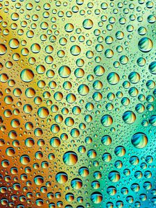 Preview wallpaper drops, water, rainbow, gradient, blur