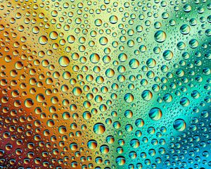Preview wallpaper drops, water, rainbow, gradient, blur