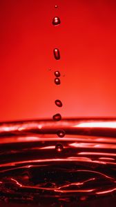 Preview wallpaper drops, water, splashes, waves, macro, red