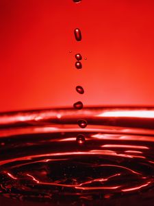 Preview wallpaper drops, water, splashes, waves, macro, red